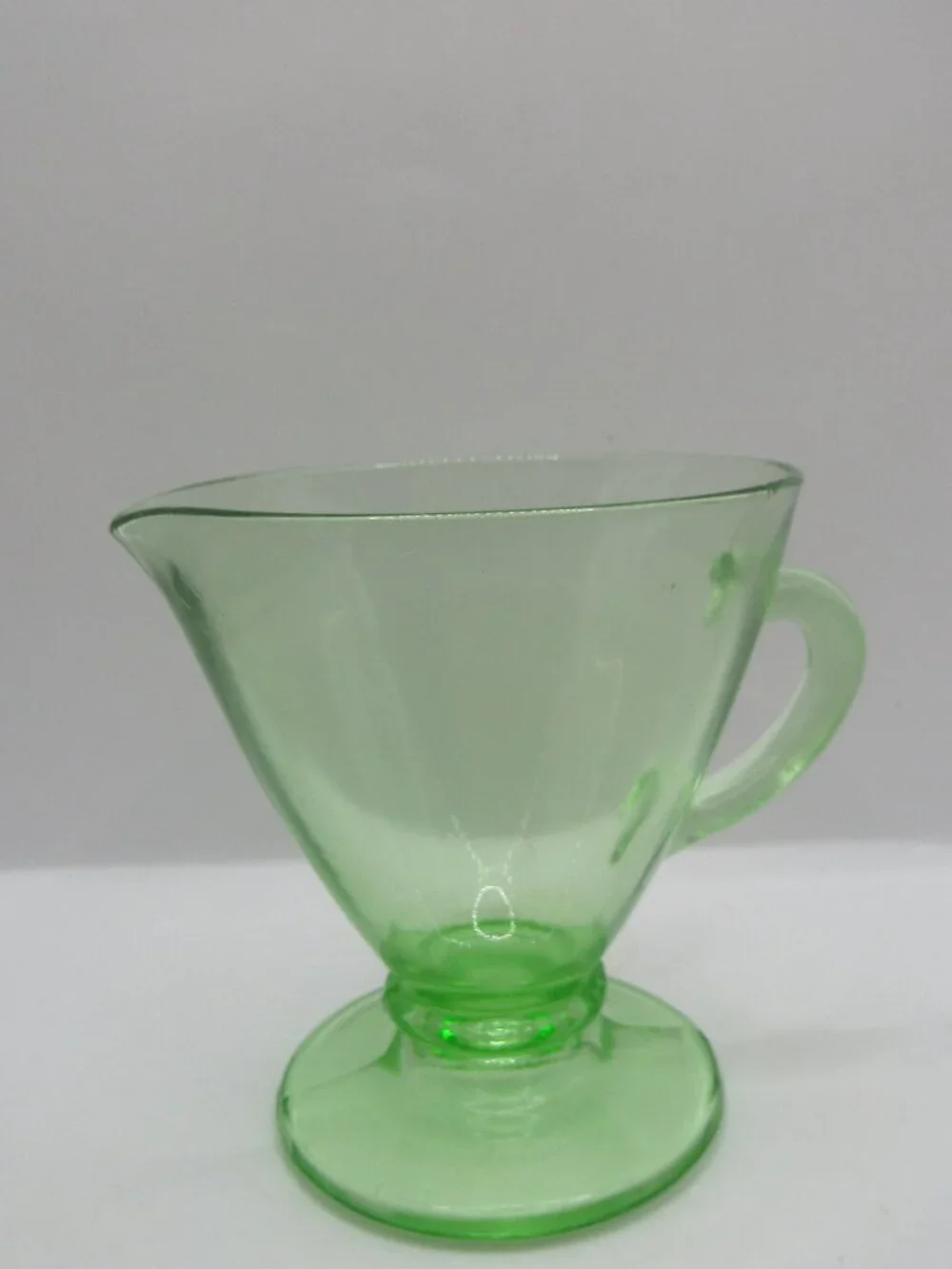 Green Uranium Glass Creamer